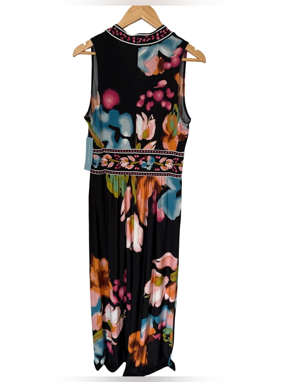 London Times Sleeveless V-Neck Floral Maxi Dress NWT Size 12 - Picture 5 of 9